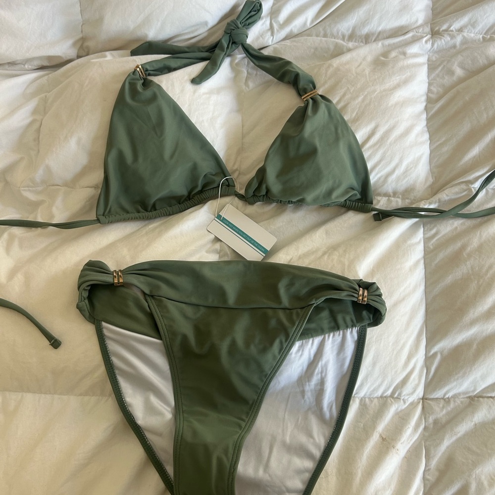 Green Triangle Bikini Set